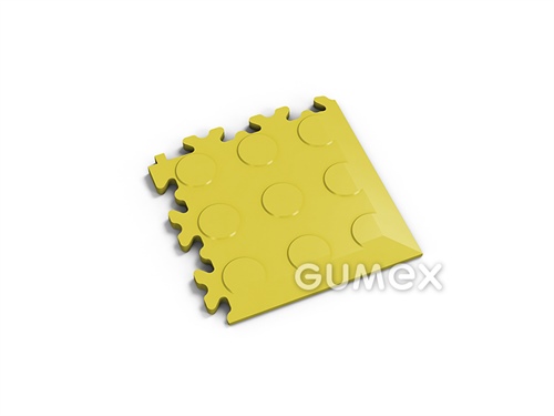 Anlaufecke Fortelock 2046, 7mm, 140x140mm, 92°ShA, Dessin flache Noppen, gelb, 